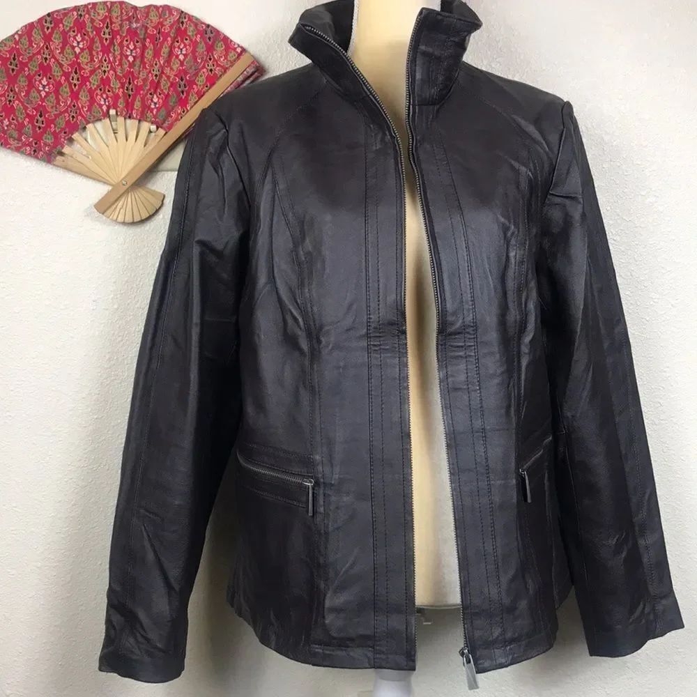 GENUINE LEATHER east5th WOMEN JACKET SIZE L